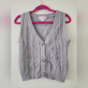 NWOT Jessica Simpson Light Gray V-Neck Sweater Vest